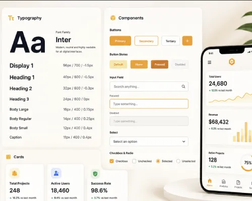 Enterprise design system components and reusable UI library